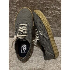 EUC Vans Authentic ESP (Espadrille) Micro Stripes Black/White Women Sz 10